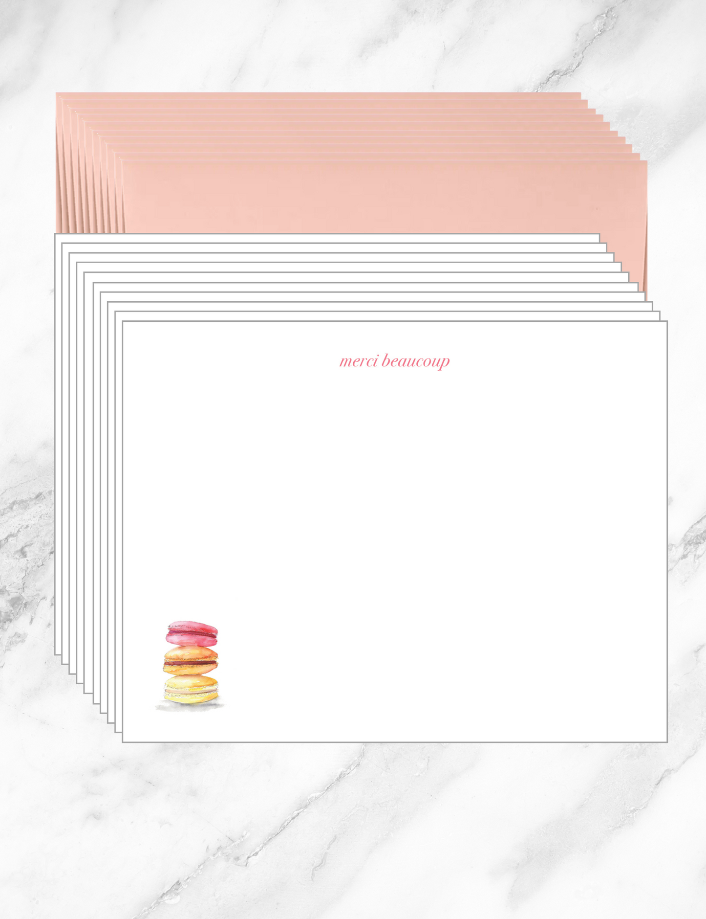 Thank You notecards, Macarons Set of 10