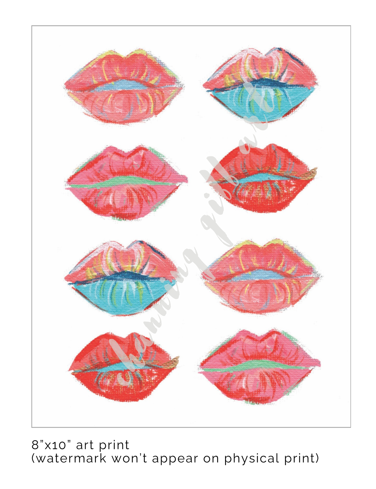 Pop Art Lips 8x10 Print
