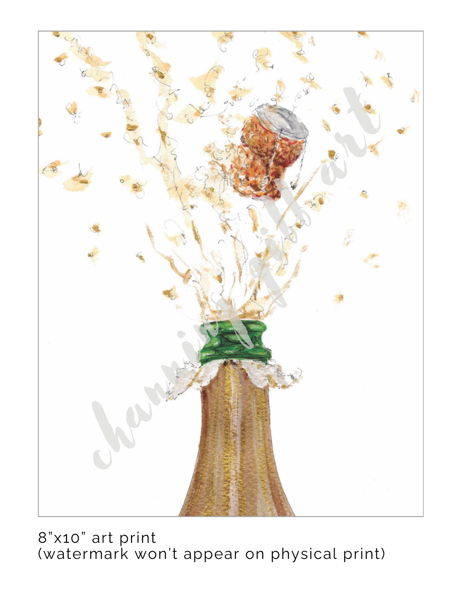 Champagne Pop 8x10 Art Print