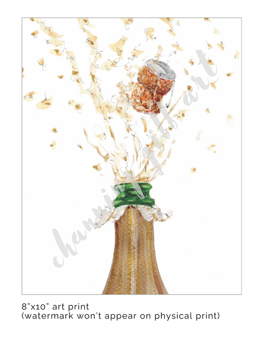 Champagne Pop 8x10 Art Print