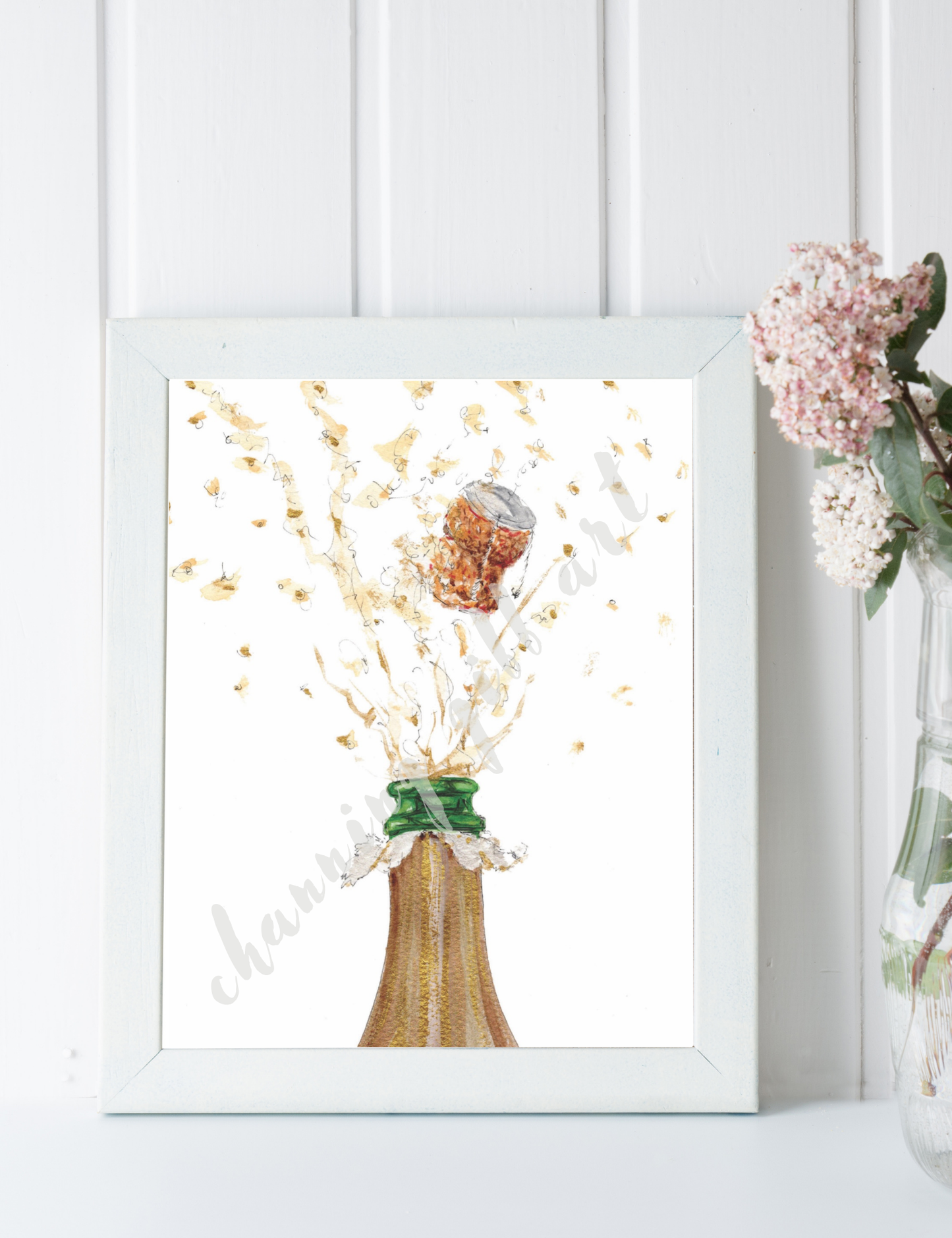 Champagne Pop 8x10 Art Print