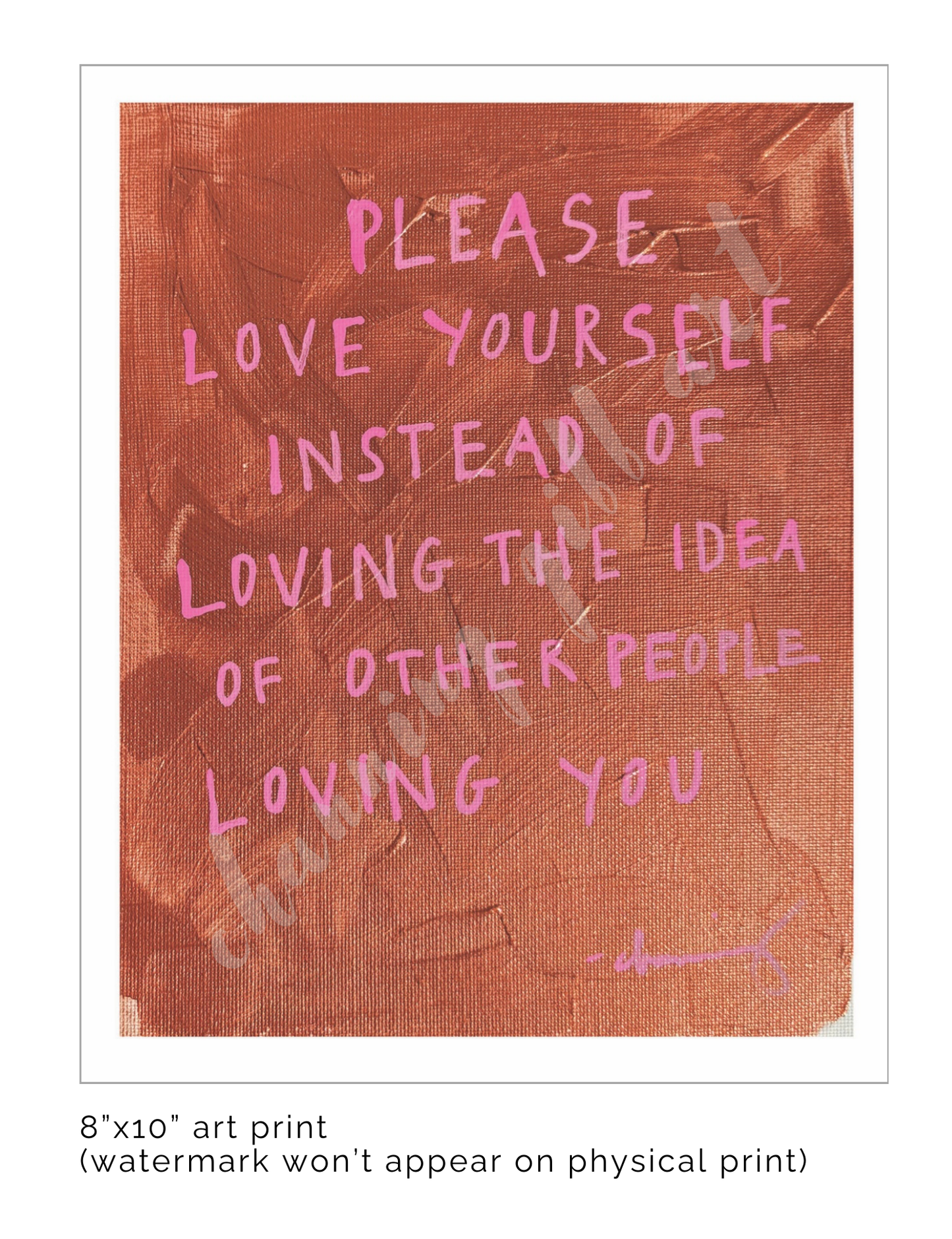 Love Yourself Words 8x10 Print