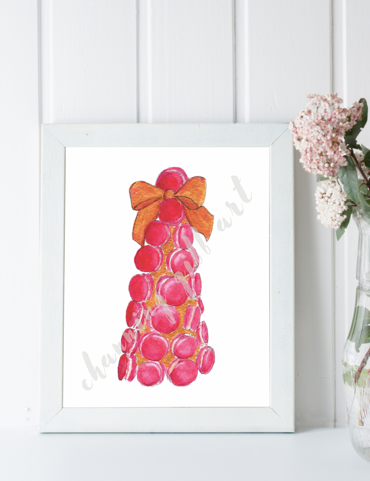 Pink Macaron Tree 8x10 Print
