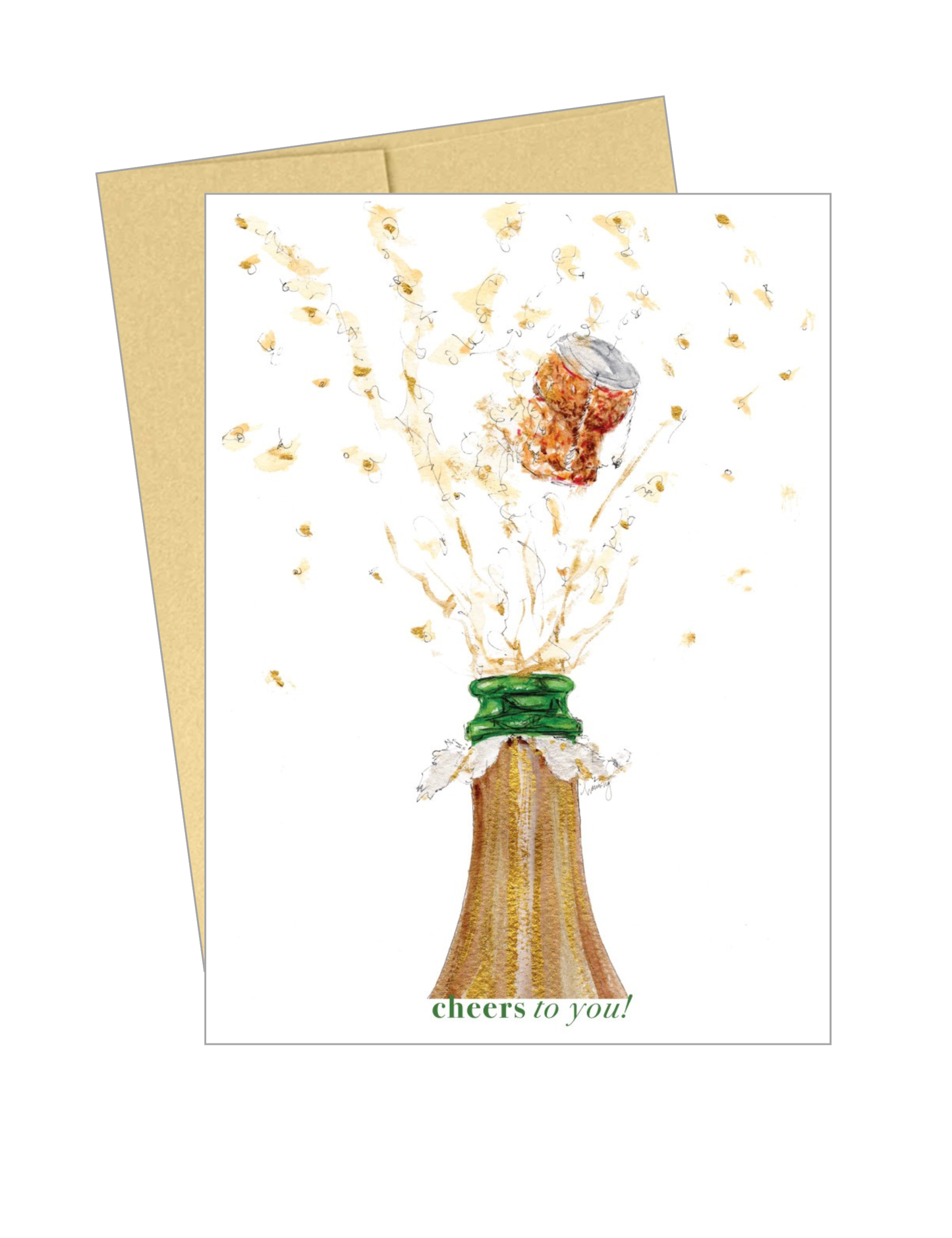 Cheers Champagne Pop Card