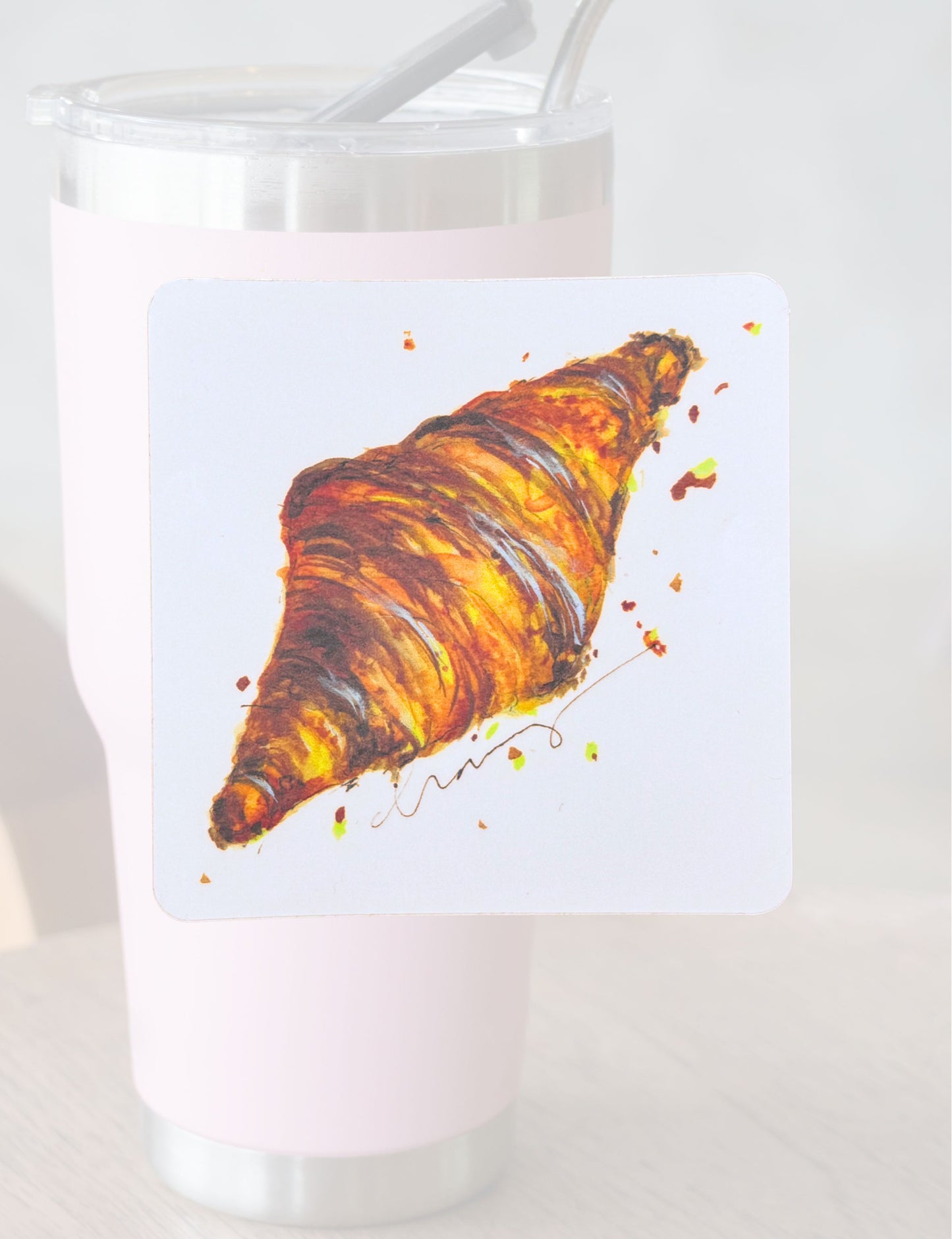 3" Vinyl Sticker, Butter Croissant