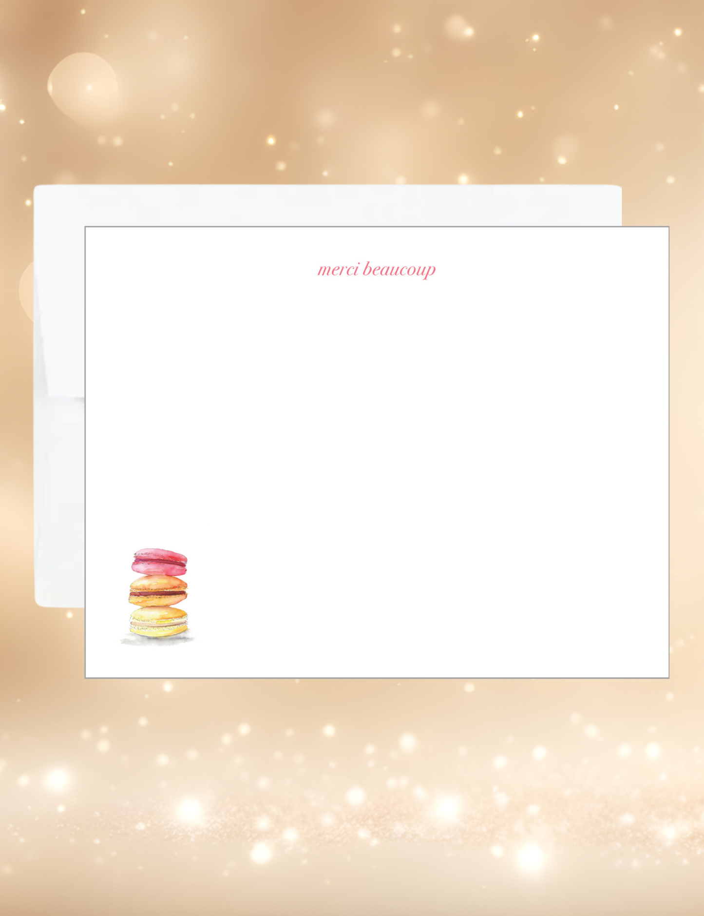 Thank You notecards, Macarons Set of 10