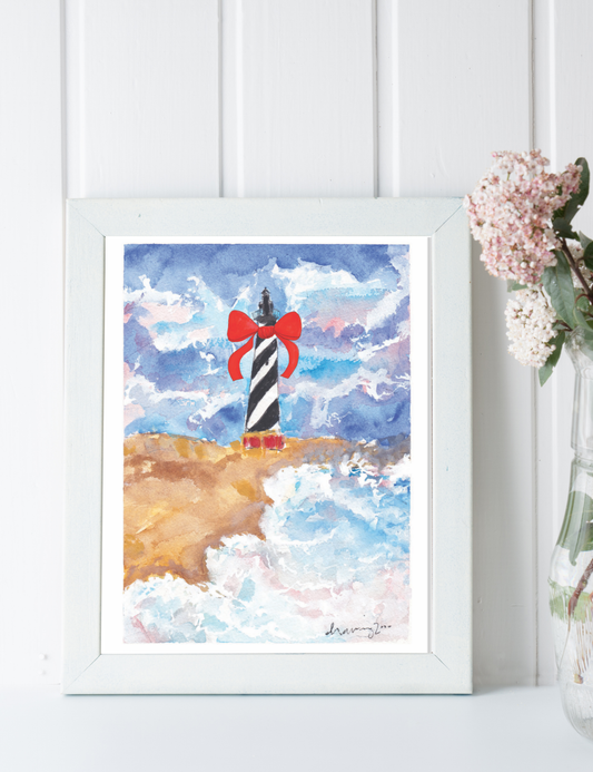 OBX Hatteras Lighthouse Christmas Card