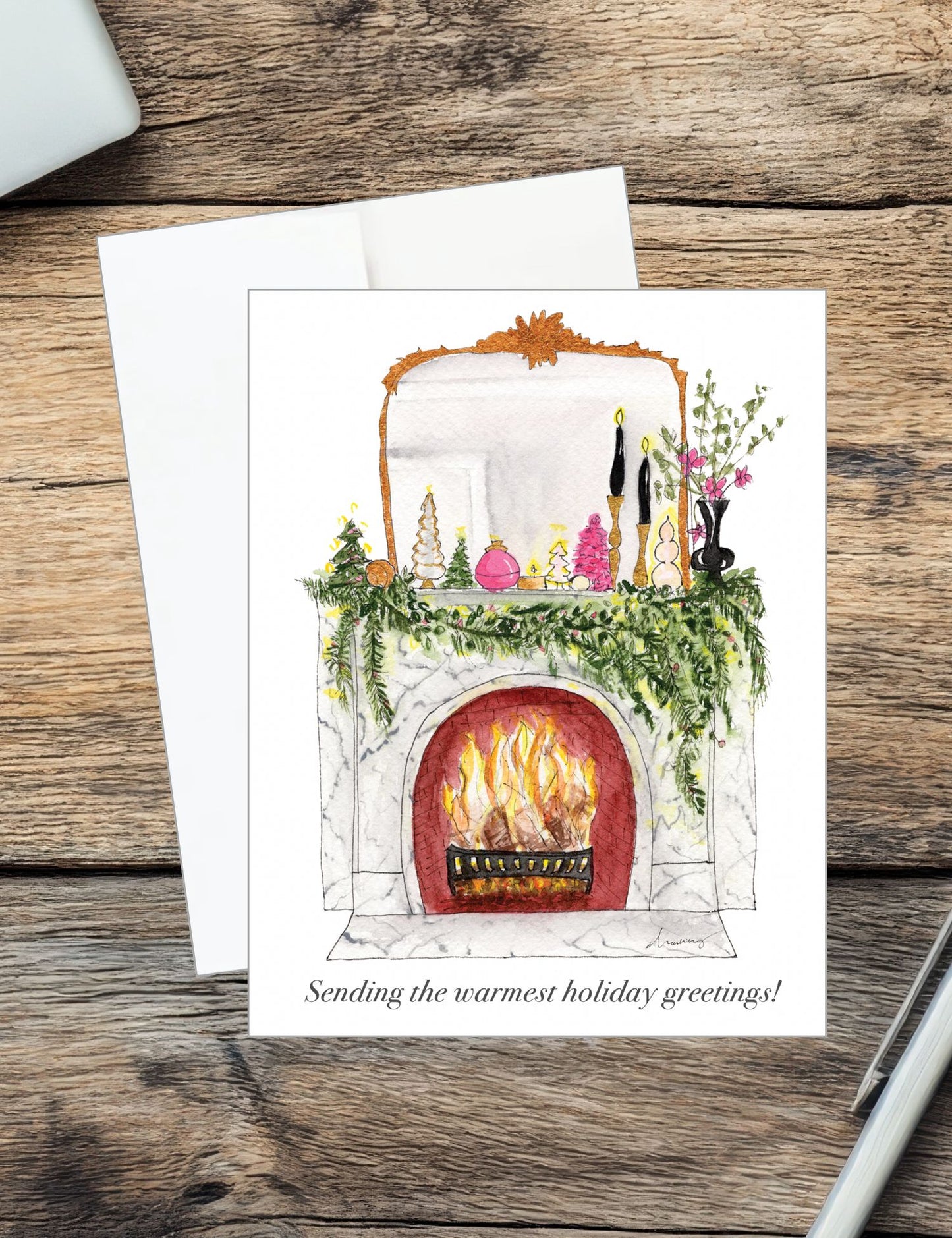 Fireplace Holiday Card A2
