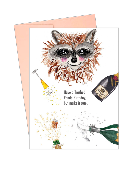 Trashed Panda Birthday Card