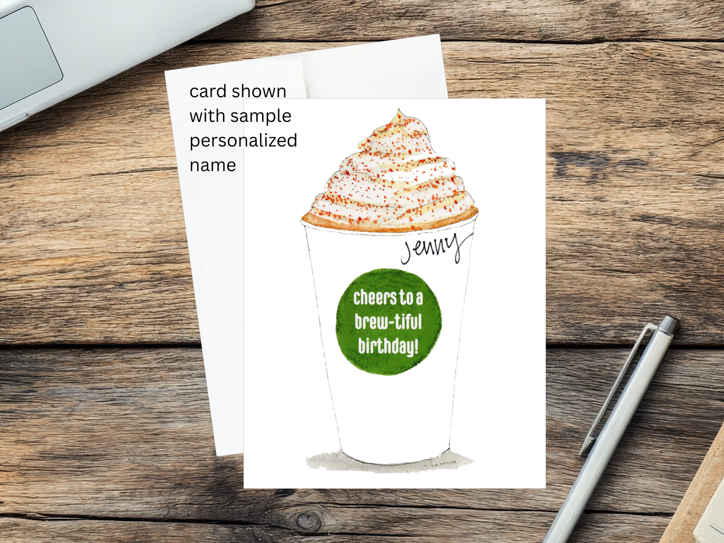 Personalized Coffee Cup Birthday Card