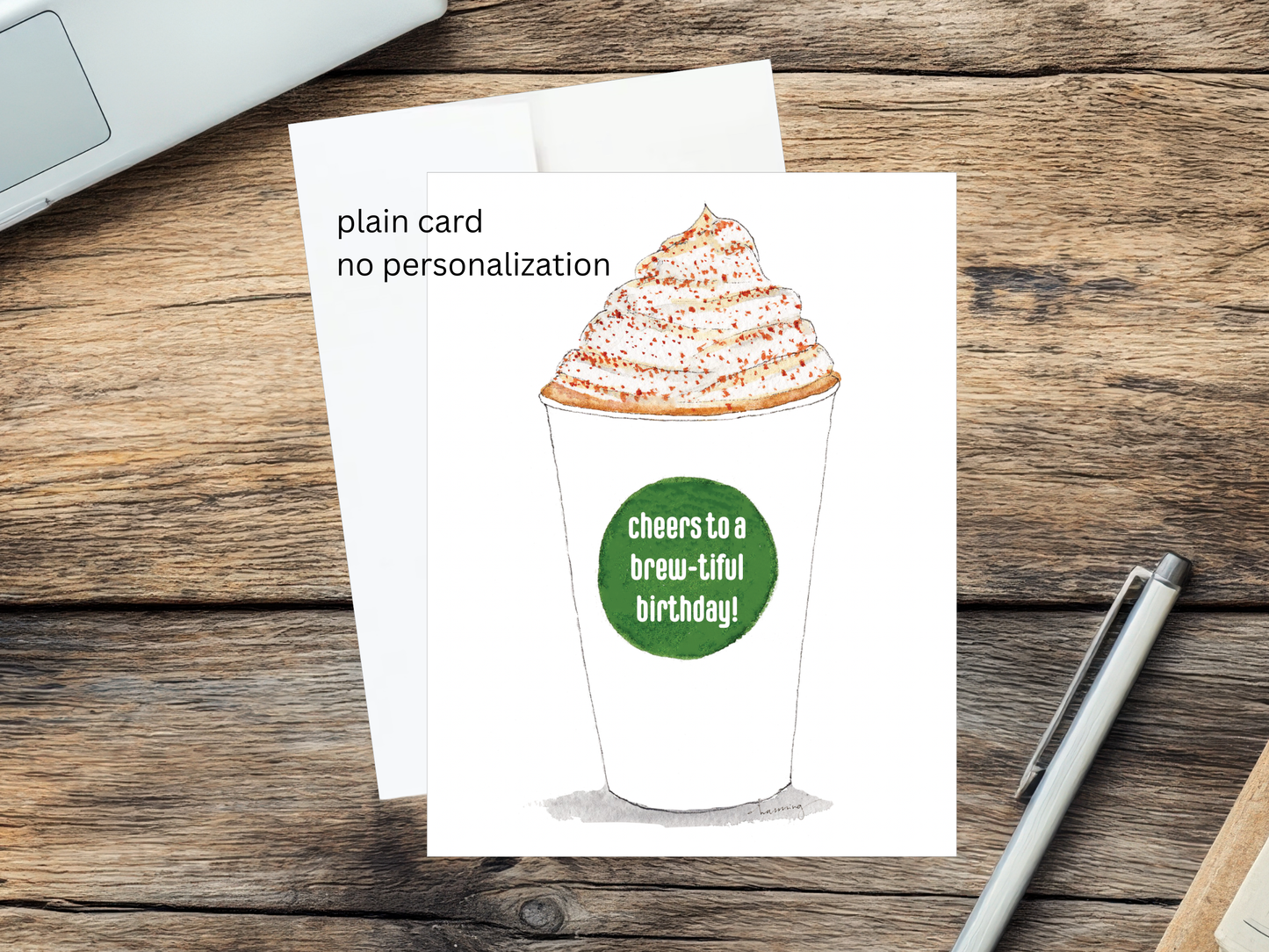 Personalized Coffee Cup Birthday Card