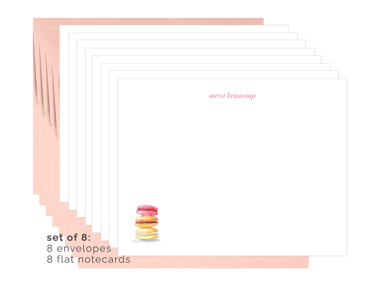 merci beaucoup notecards, macarons