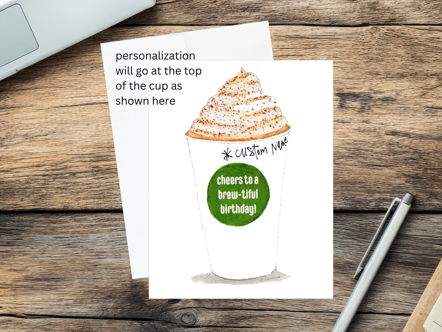 Personalized Coffee Cup Birthday Card