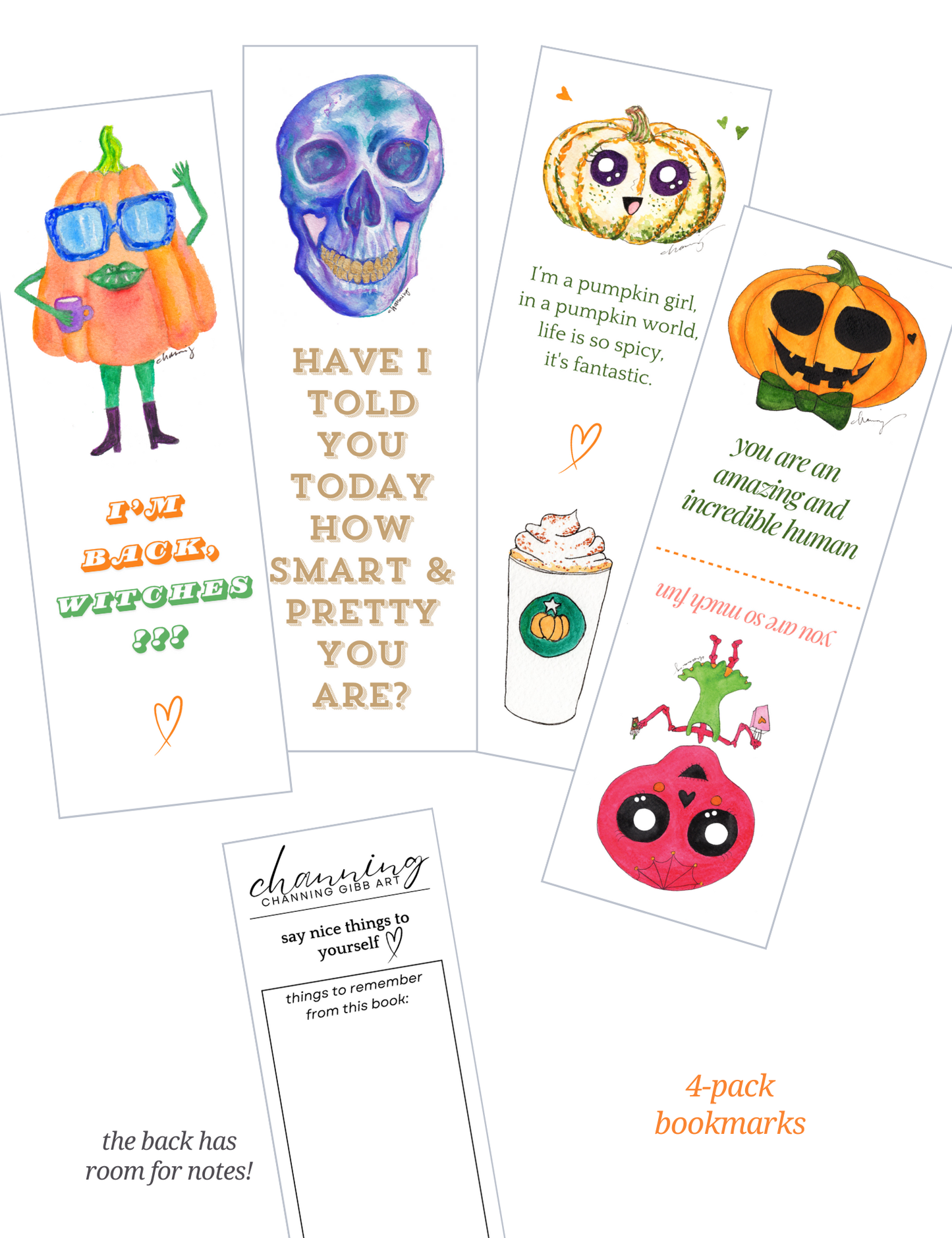 Spooky Season Bookmarks, Set of 4