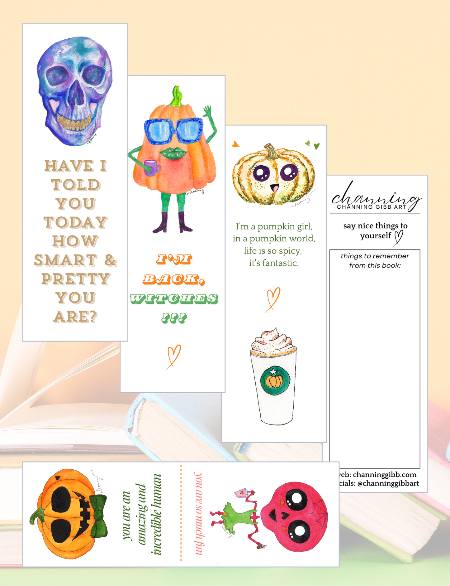 Spooky Season Bookmarks, Set of 4