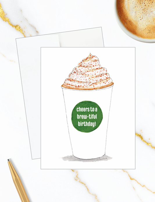 Personalized Coffee Cup Birthday Card