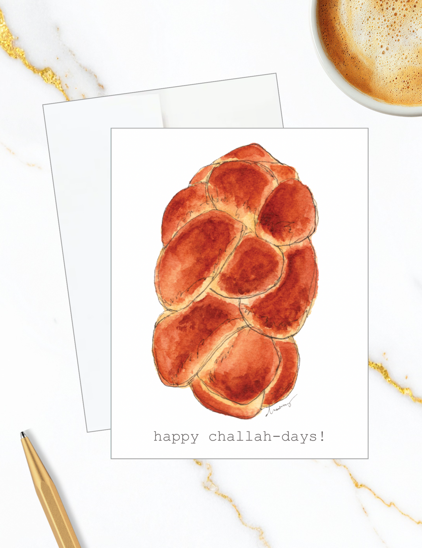 Hanukkah Challah-Days Card A2