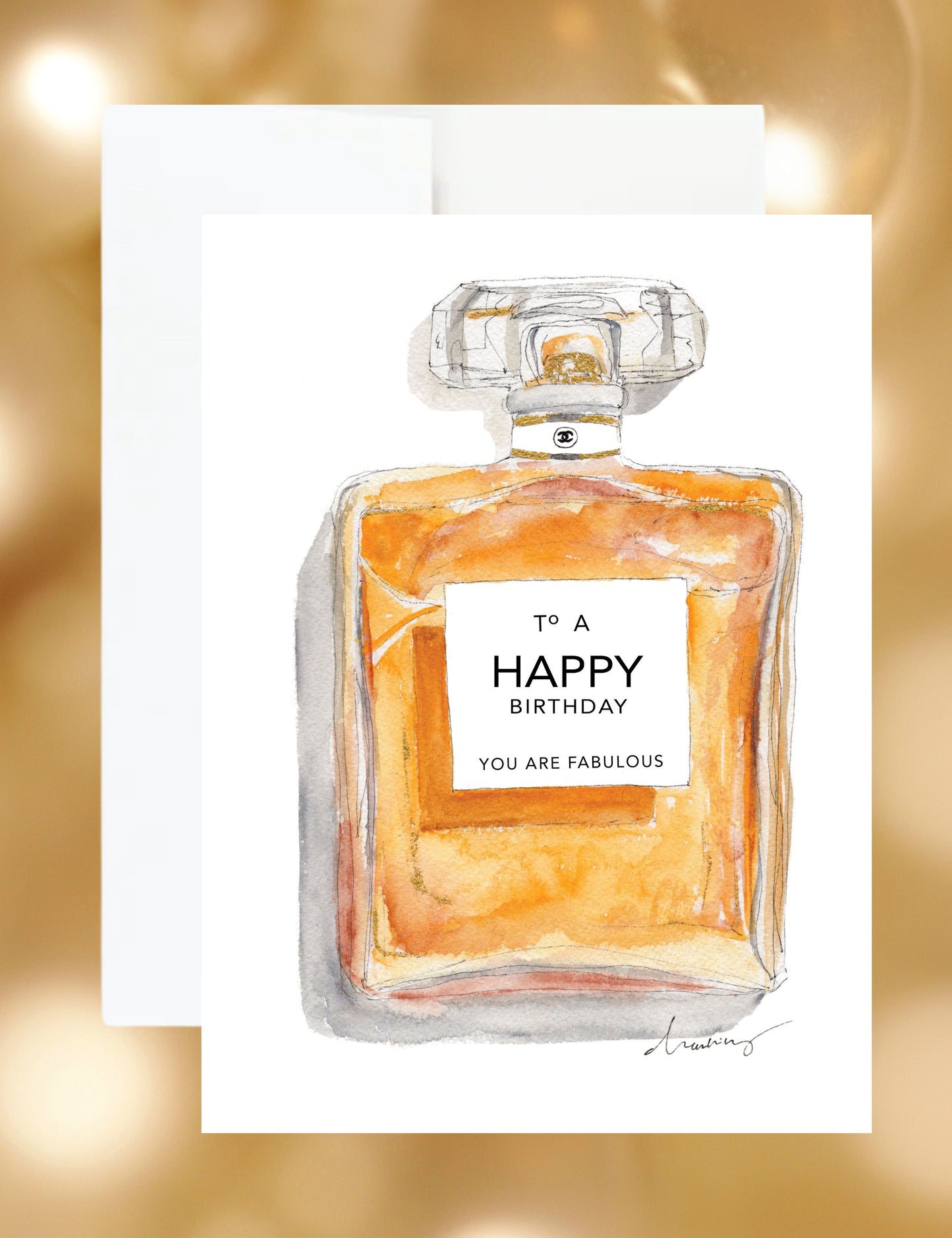 Luxury Perfume Bottle Birthday Card