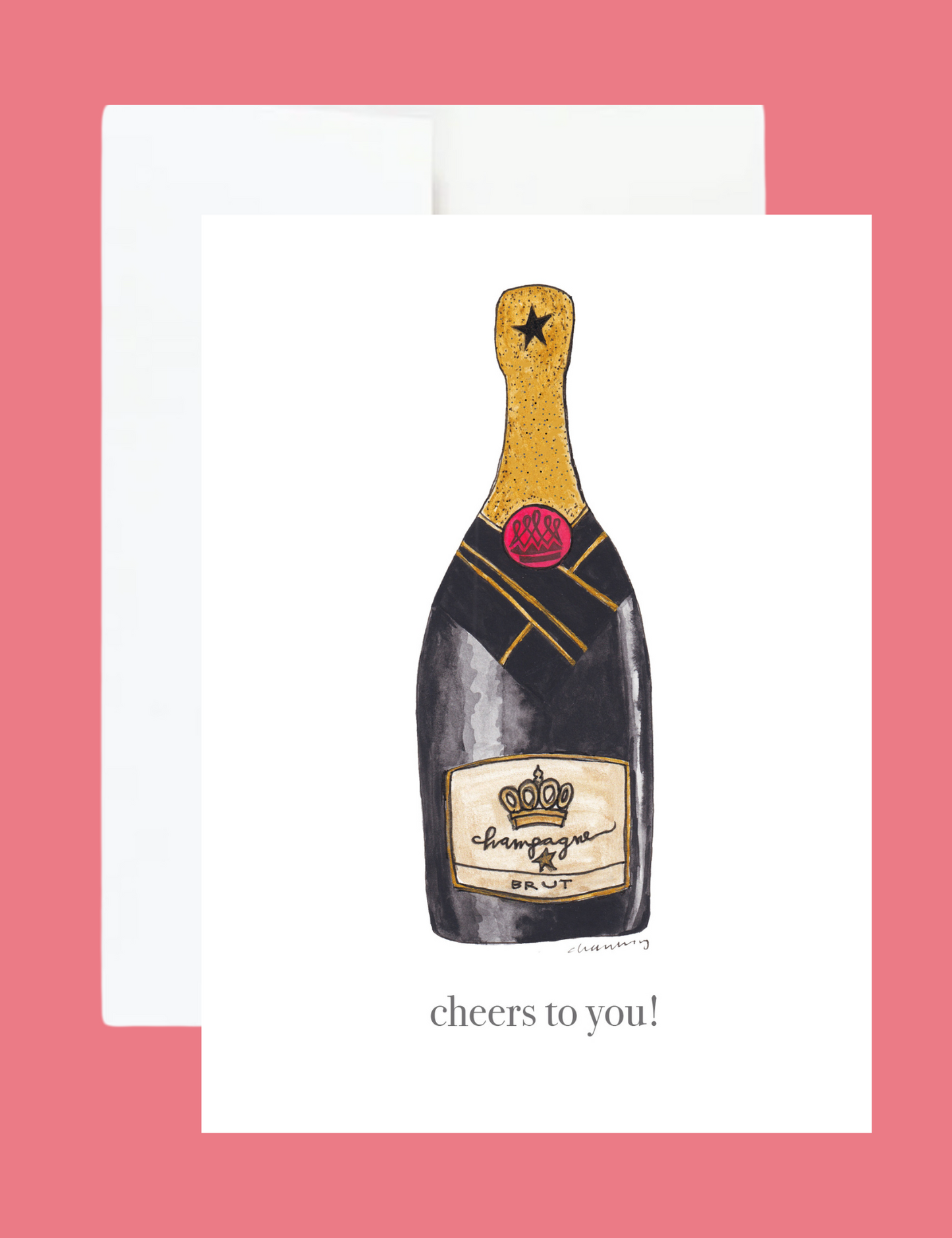 Cheers To You Champagne 5"x7" Greeting Card