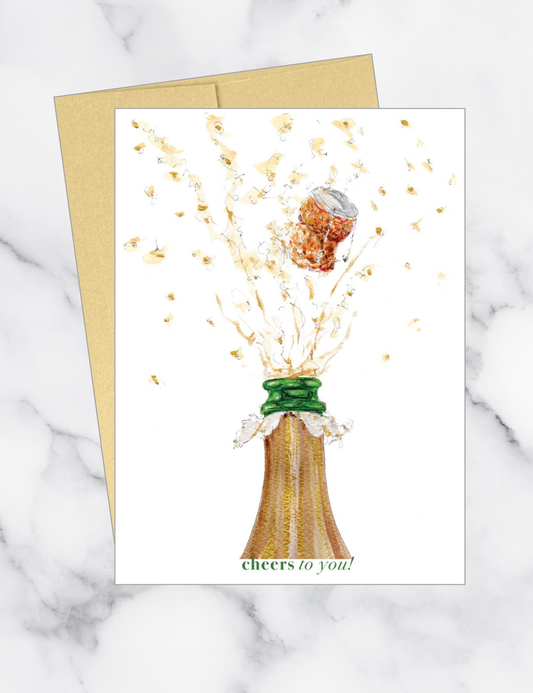 Cheers Champagne Pop Card