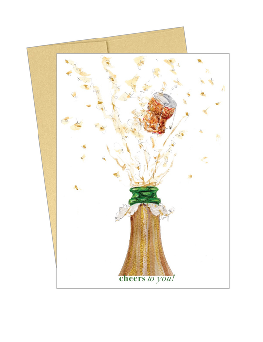 Cheers Champagne Pop Card