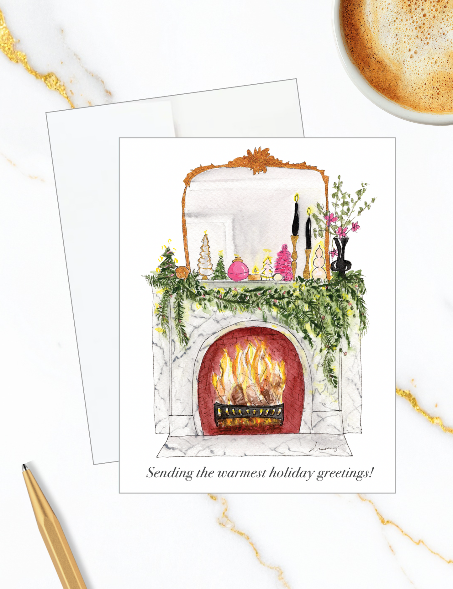 Fireplace Holiday Card A2