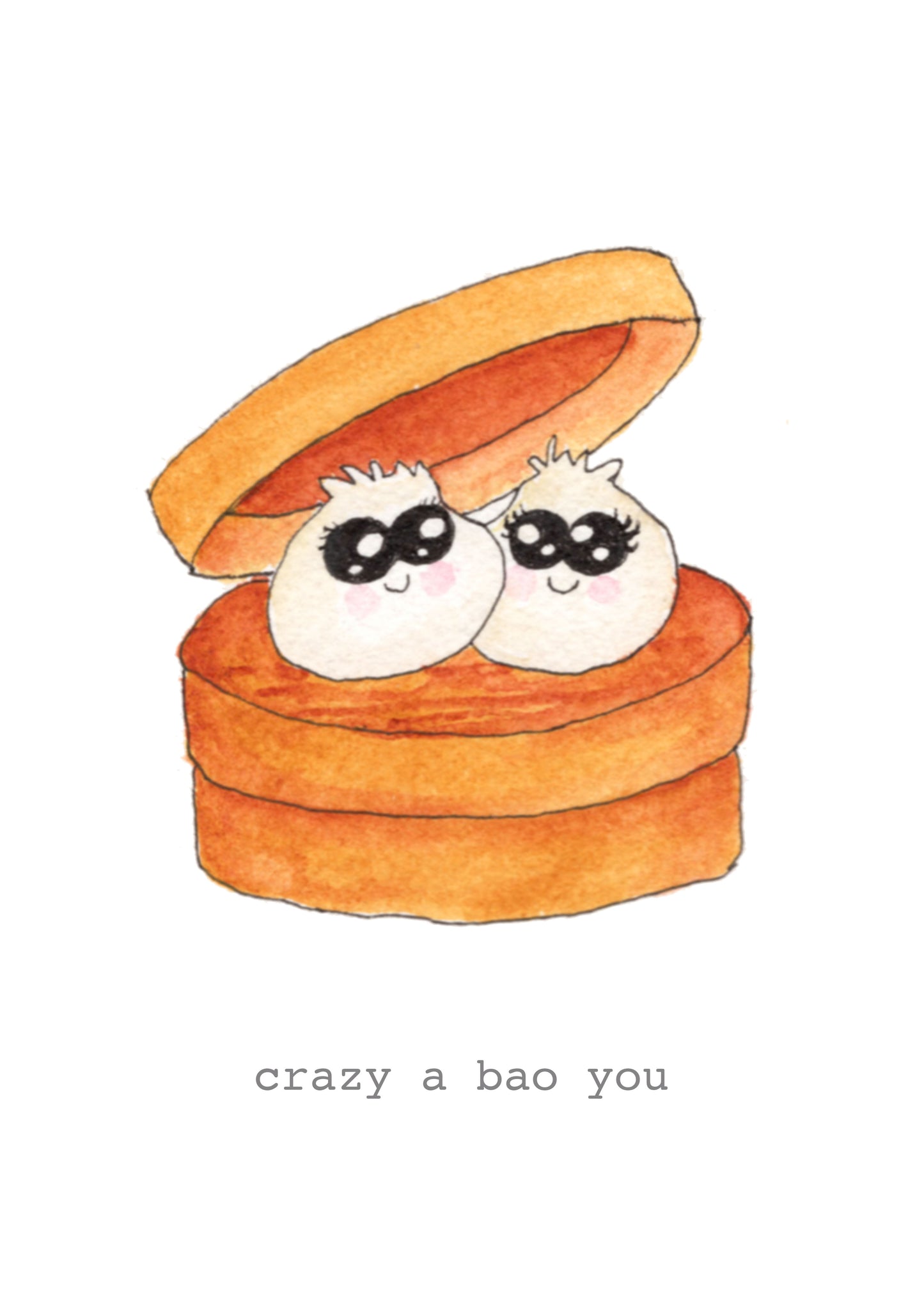 Love You Anniversary Bao Buns Relationship 5"x7" Greeting Card