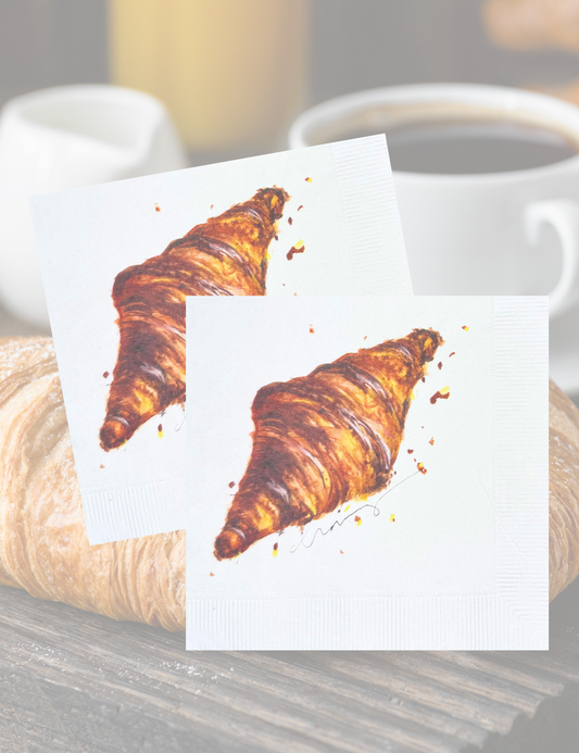 Croissant, Brunch and Cocktail Napkins, Set of 15