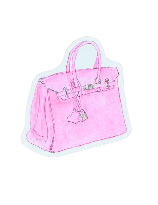 Bubblegum Pink Luxury Handbag Sticker, 2.5"