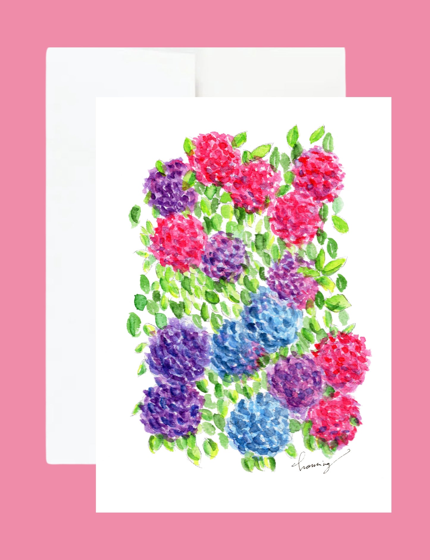 Hydrangea Flowers 5"x7" Greeting Card