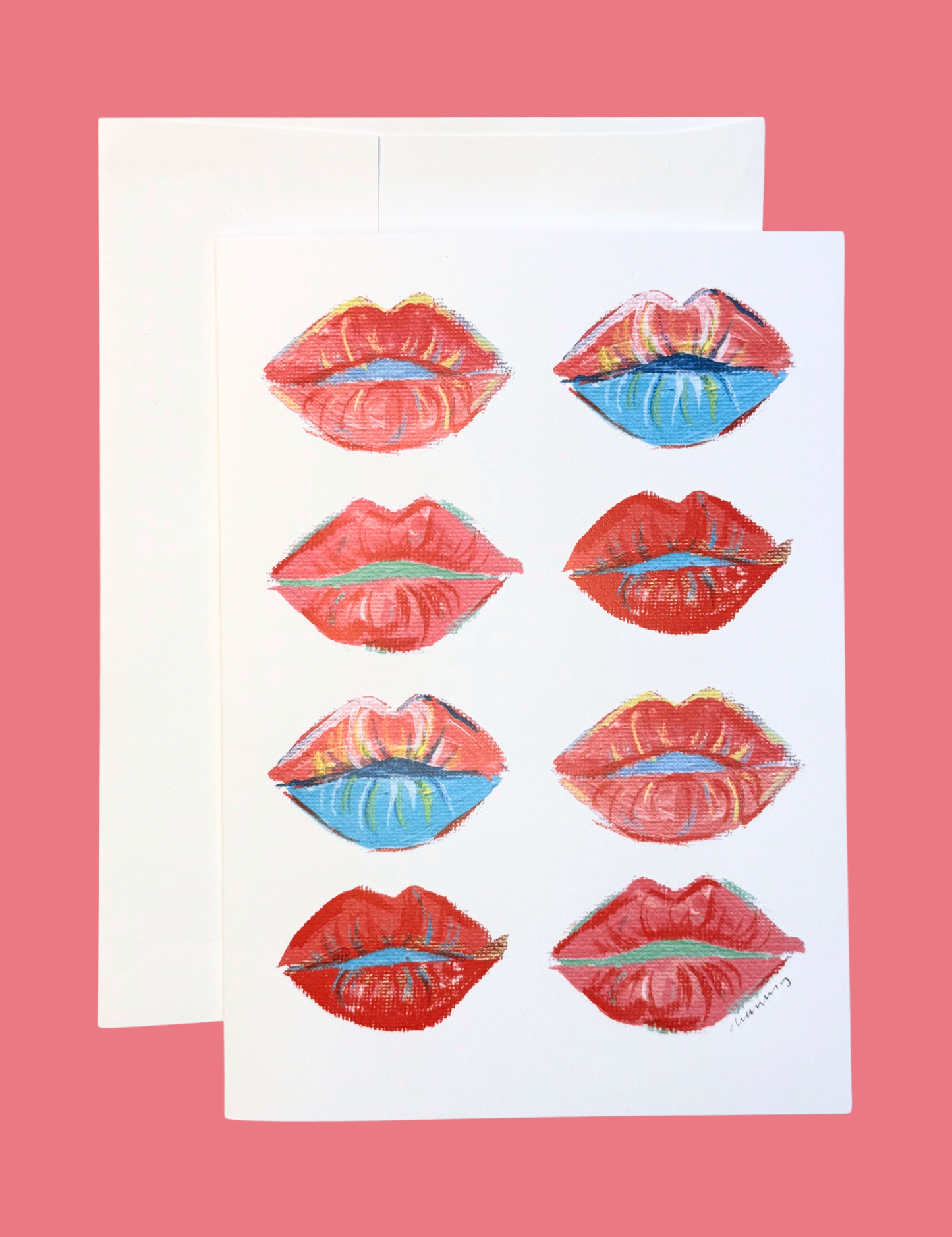 Pop Art Lips 5"x7" Greeting Card