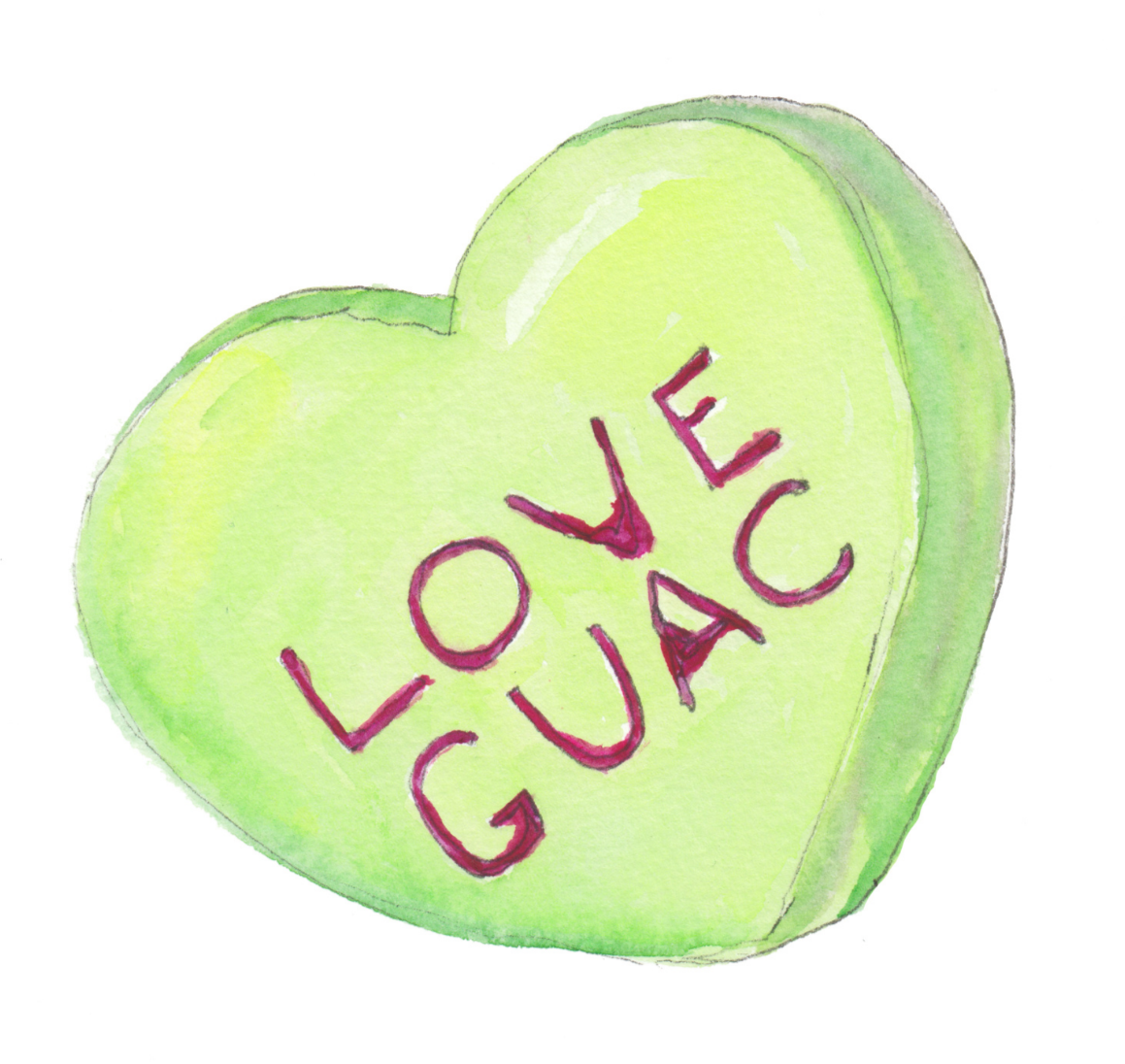 Honest Conversation Heart LOVE GUAC 5"x7" Card