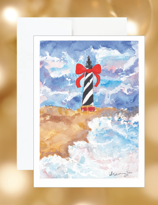 OBX Hatteras Lighthouse Christmas Card