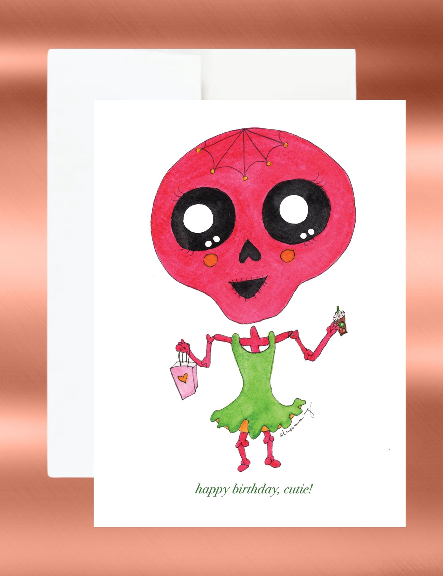 Sugar Skull Girl Birthday Card