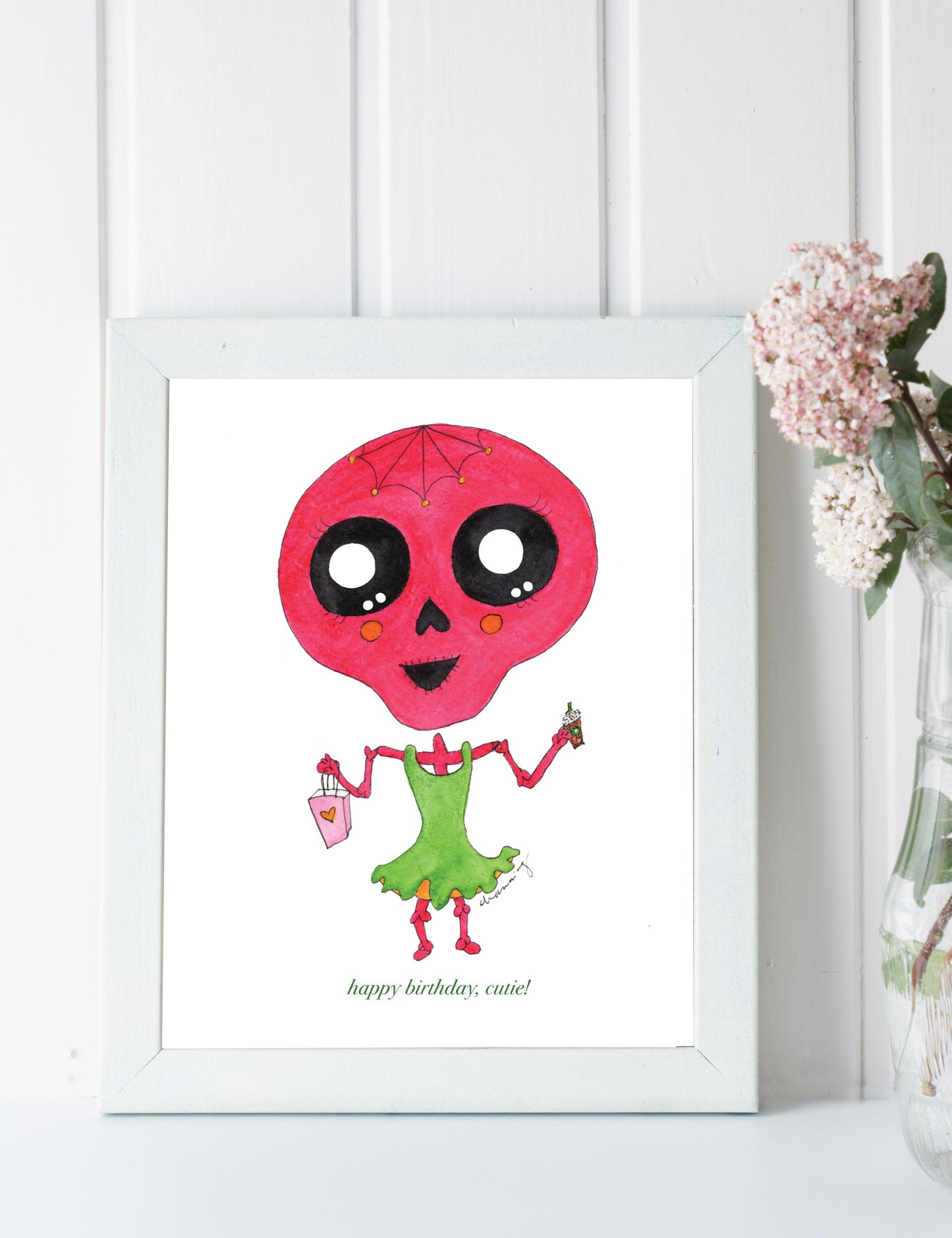 Sugar Skull Girl Birthday Card