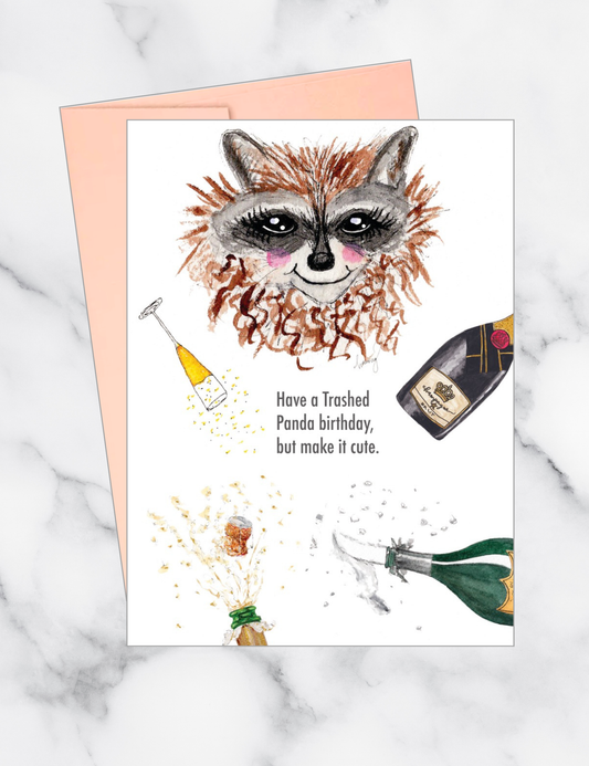 Trashed Panda Birthday Card